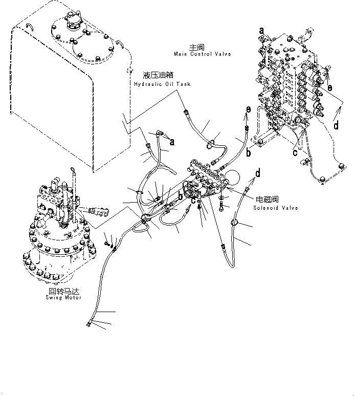 Схема запчастей Komatsu PC200-8M0 - СОЛЕНОИДНЫЙ КЛАПАН (ТРУБЫ) H [ГИДРАВЛИКА]