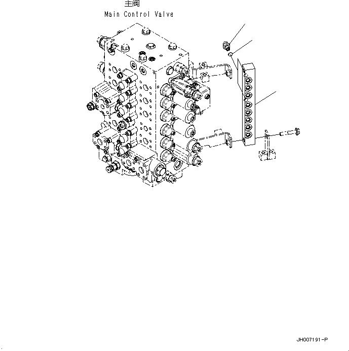 Схема запчастей Komatsu PC200-8M0 - БЛОК ПЕРЕКЛЮЧЕНИЯ ДАВЛЕНИЯ (БЛОК) H [ГИДРАВЛИКА]