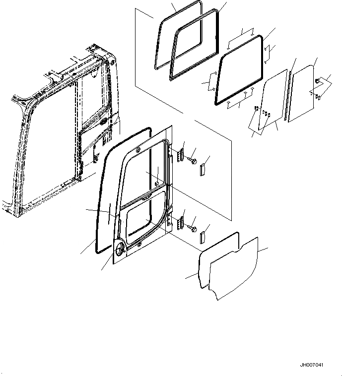 Схема запчастей Komatsu PC200-8M0 - КАБИНА (ДВЕРЬ) K [КАБИНА ОПЕРАТОРА И СИСТЕМА УПРАВЛЕНИЯ]