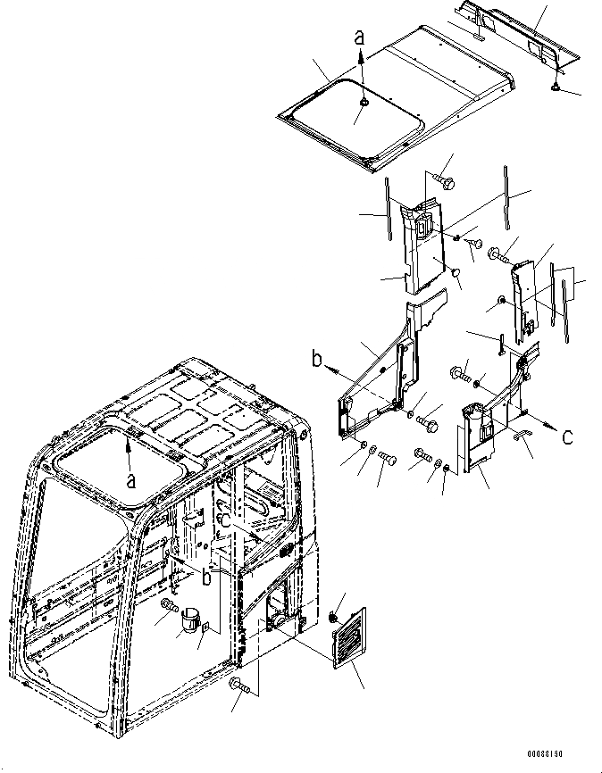 Схема запчастей Komatsu PC200-8M0 - КАБИНА (КРЫША КРЫШКАAND ВПУСК ВОЗДУХА) K [КАБИНА ОПЕРАТОРА И СИСТЕМА УПРАВЛЕНИЯ]