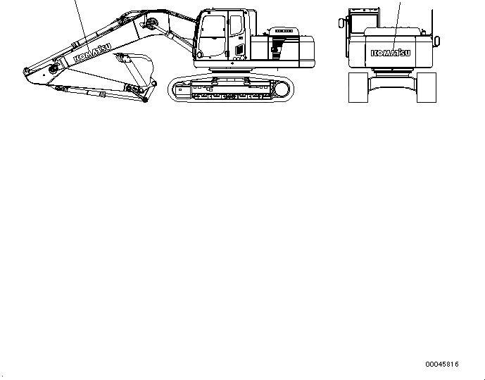 Схема запчастей Komatsu PC200-8M0 - ЛОГОТИП KOMATSU(СТРЕЛА И ПРОТИВОВЕС) U [МАРКИРОВКА]