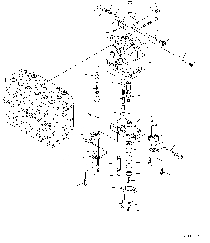 Схема запчастей Komatsu PC220-8M0 - ОСНОВН. УПРАВЛЯЮЩ. КЛАПАН (ВНУТР. ЧАСТИ) (/7) H [ГИДРАВЛИКА]