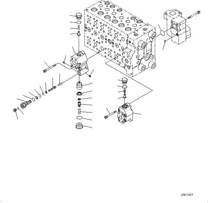 Схема запчастей Komatsu PC220-8M0 - ОСНОВН. УПРАВЛЯЮЩ. КЛАПАН (ВНУТР. ЧАСТИ) (/7) H [ГИДРАВЛИКА]