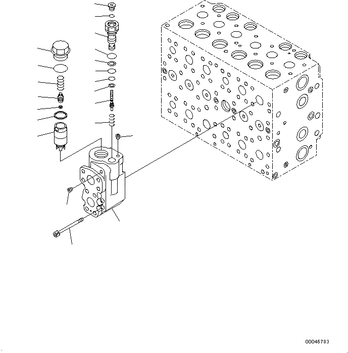 Схема запчастей Komatsu PC220-8M0 - ОСНОВН. УПРАВЛЯЮЩ. КЛАПАН (ВНУТР. ЧАСТИ) (7/7) H [ГИДРАВЛИКА]