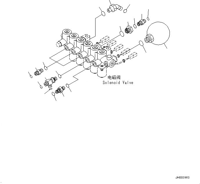 Схема запчастей Komatsu PC220-8M0 - СОЛЕНОИДНЫЙ КЛАПАН (КОМПОНЕНТЫ) H [ГИДРАВЛИКА]