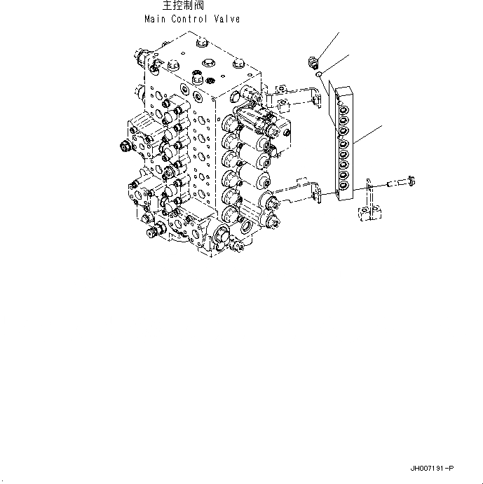 Схема запчастей Komatsu PC220-8M0 - БЛОК ПЕРЕКЛЮЧЕНИЯ ДАВЛЕНИЯ (БЛОК) H [ГИДРАВЛИКА]