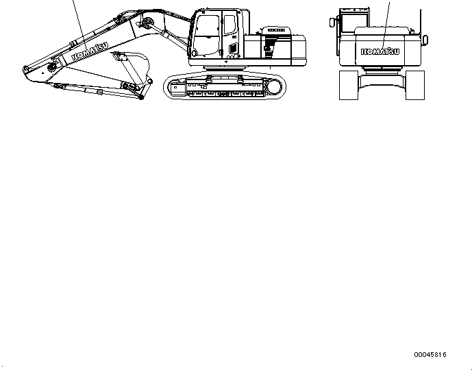 Схема запчастей Komatsu PC220-8M0 - ЛОГОТИП KOMATSU(СТРЕЛА И ПРОТИВОВЕС) U [МАРКИРОВКА]