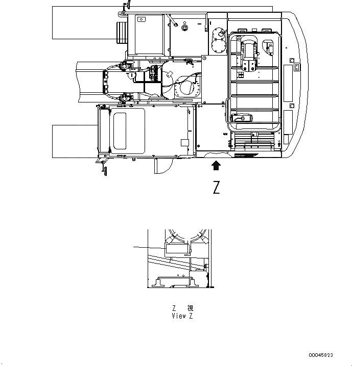 Схема запчастей Komatsu PC220-8M0 - ПРЕДУПРЕЖДАЮЩ. МАРКИРОВКА (ФРОНТАЛЬНАЯ ЗАЩИТА) (АНГЛ.) U [МАРКИРОВКА]