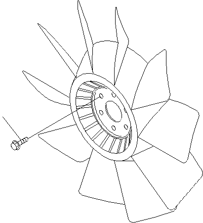 Схема запчастей Komatsu PC130F-7 - ВЕНТИЛЯТОР ОХЛАЖДЕНИЯ БОЛТ A