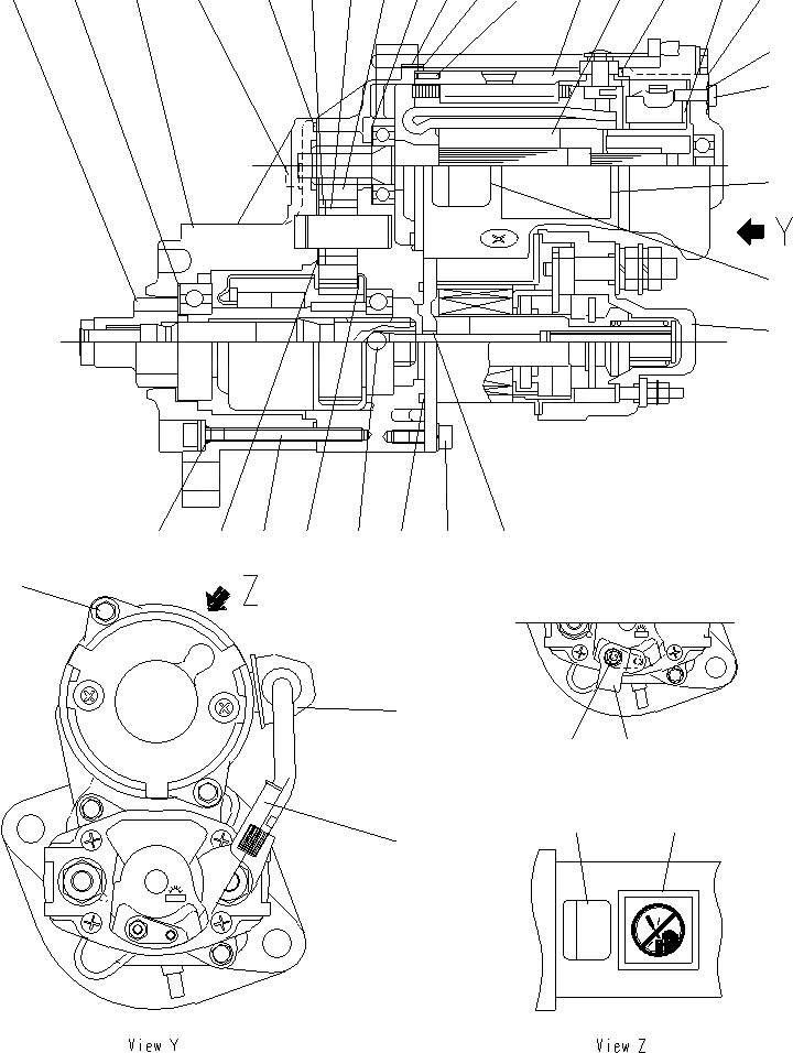 Схема запчастей Komatsu PC130F-7 - СТАРТЕР (.KW) (ВНУТР. ЧАСТИ) A