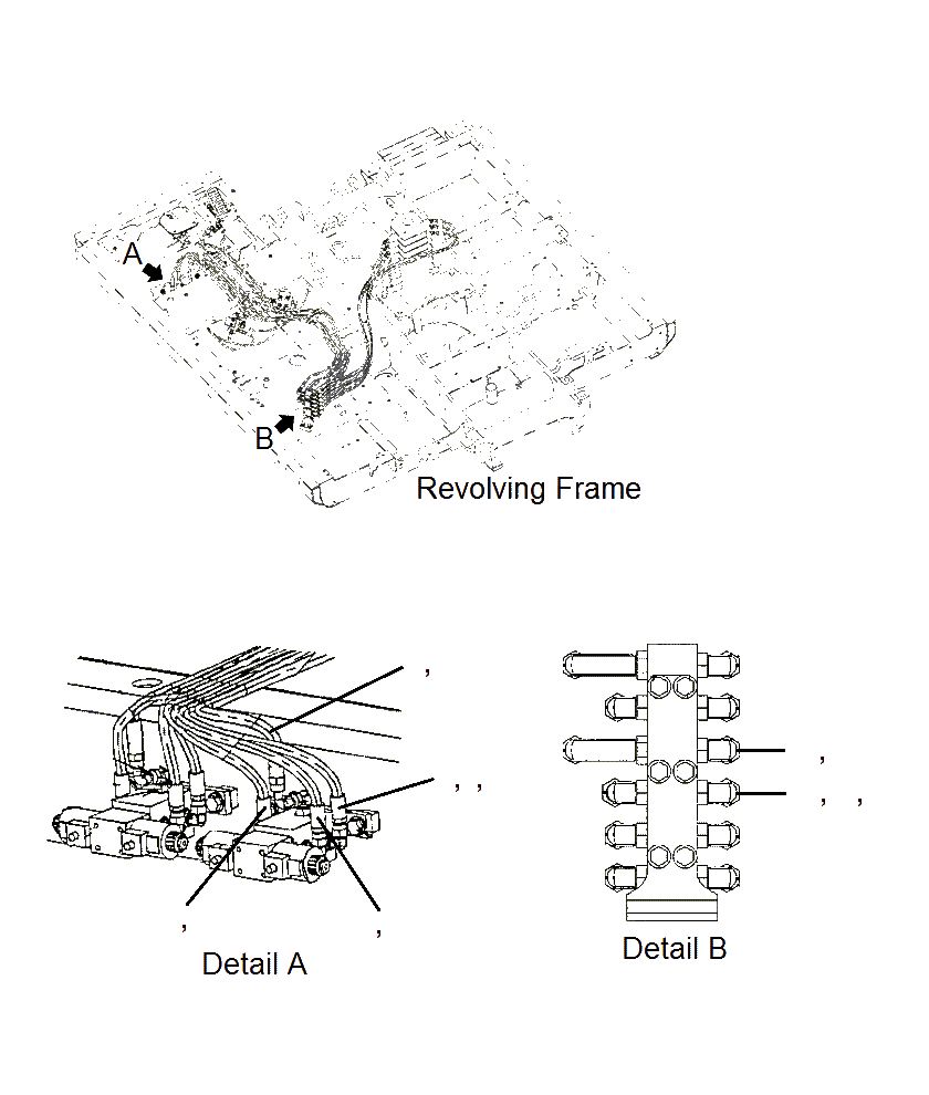 Схема запчастей Komatsu PC130F-7 - PROV ATT ЛИНИЯ SHEAR HEAD (ШЛАНГИ 2 ЛИНИЯ SEGMENT)(J7-UP) H