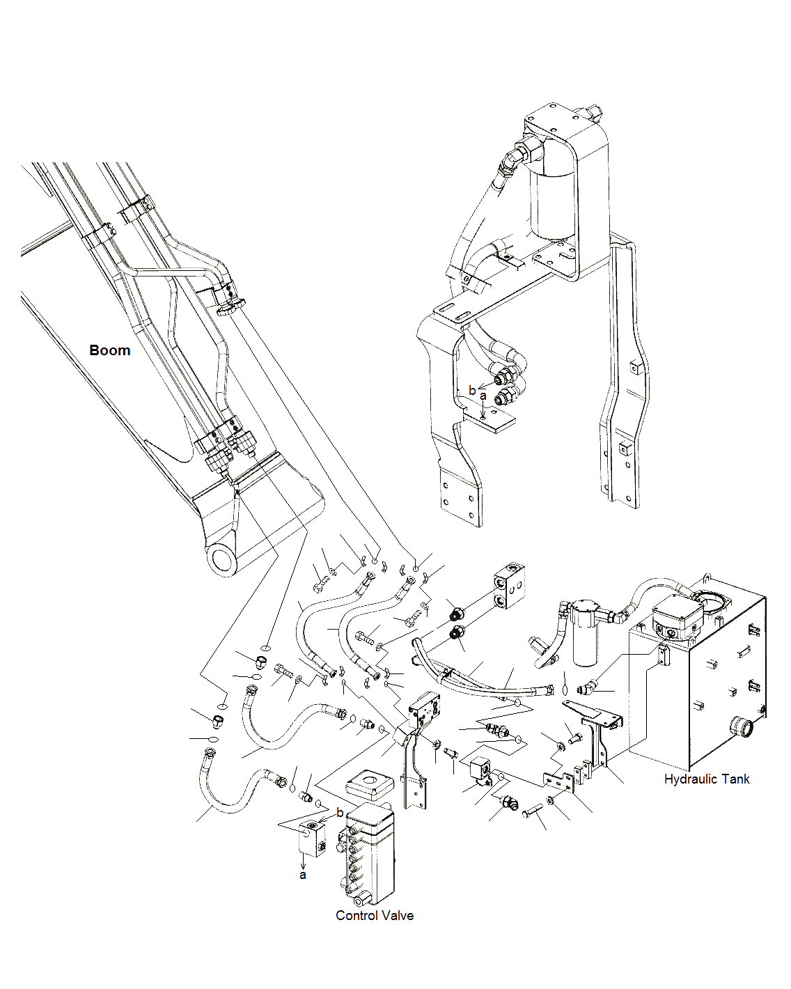 Схема запчастей Komatsu PC130F-7 - HARVESTER ЛИНИЯ (ATT ОСНОВН. ЛИНИЯ)(ATT ШЛАНГИ)(J9-UP) H