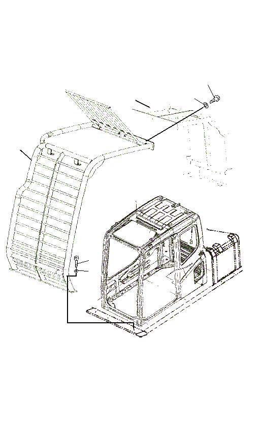 Схема запчастей Komatsu PC130F-7 - КАБИНА ЧАСТИ КОРПУСА (№J8-UP) K