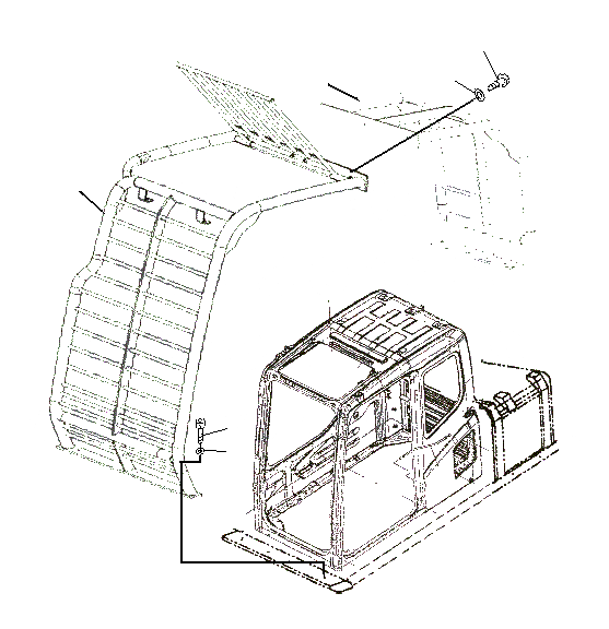 Схема запчастей Komatsu PC130F-7 - КАБИНА ЧАСТИ КОРПУСА (ДЛЯ SHEAR HEAD)(J7-J7) K