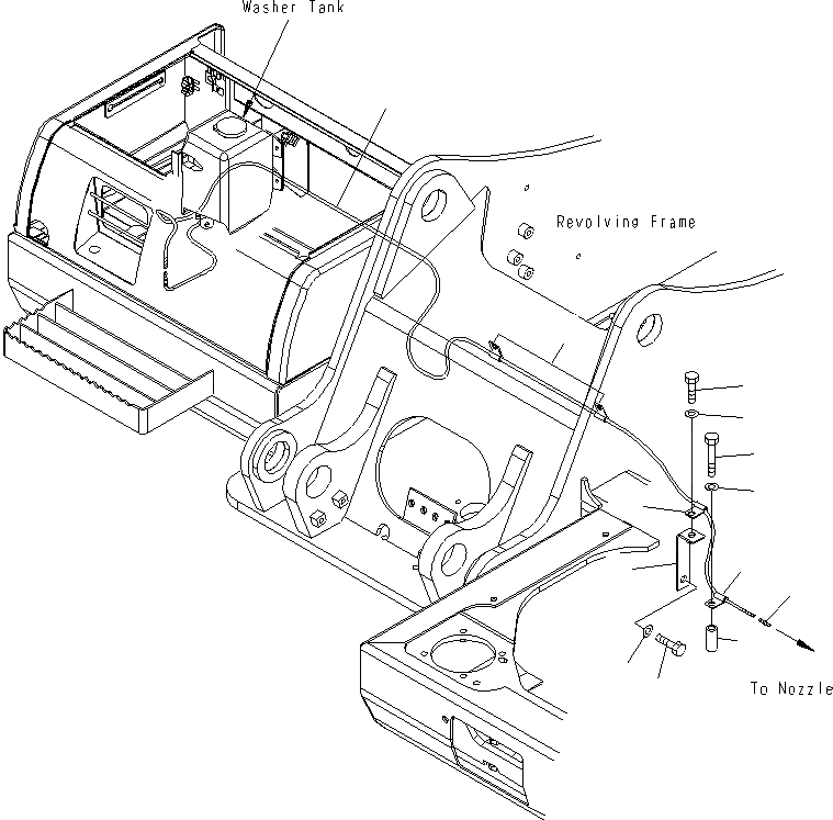 Схема запчастей Komatsu PC130F-7 - ОМЫВАТЕЛЬ СТЕКЛА K