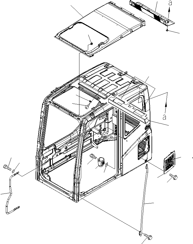 Схема запчастей Komatsu PC130F-7 - ОСНОВН. КОНСТРУКЦИЯ (КАБИНА) (АКСЕССУАРЫ) K