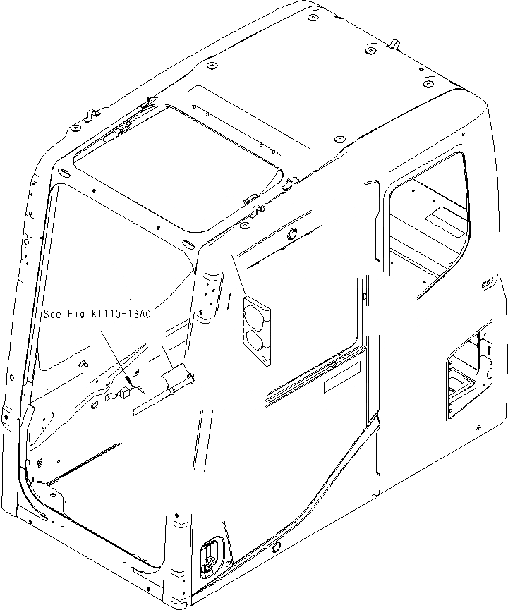 Схема запчастей Komatsu PC130F-7 - ОСНОВН. КОНСТРУКЦИЯ (КАБИНА) (КРЕПЛЕНИЕ И ПЛАСТИНЫ) K