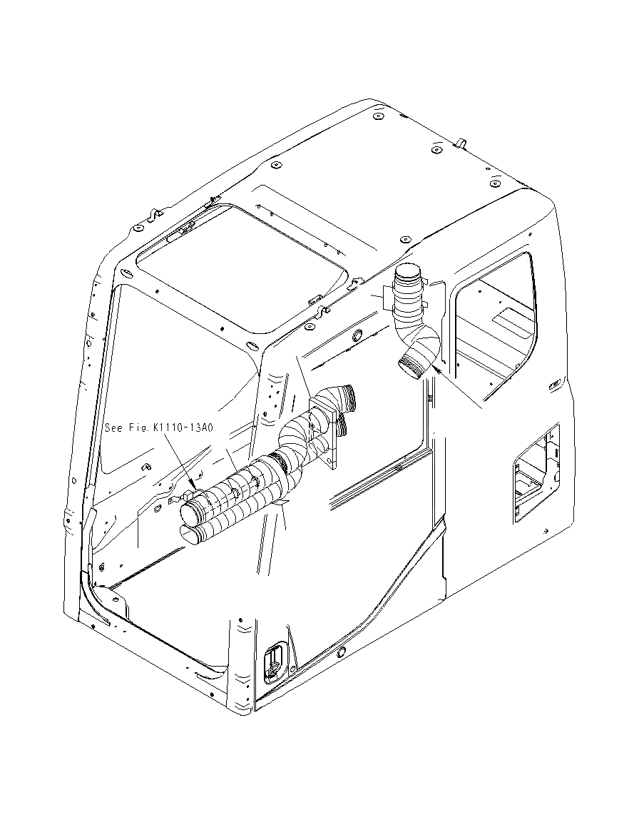 Схема запчастей Komatsu PC130F-7 - ОСНОВН. КОНСТРУКЦИЯ (КАБИНА)(КРЕПЛЕНИЕ И ПЛАСТИНЫ)(С КОНДИЦИОНЕРОМ)(ОПЦИОНН.) K