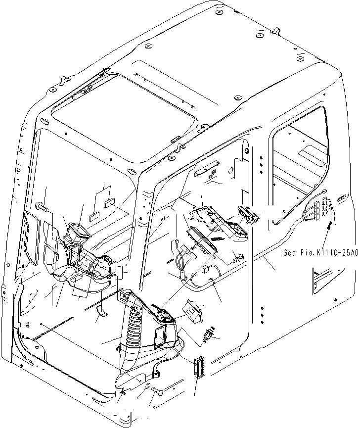 Схема запчастей Komatsu PC130F-7 - ОСНОВН. КОНСТРУКЦИЯ (КАБИНА) (СИСТЕМА МОНИТОРА) K