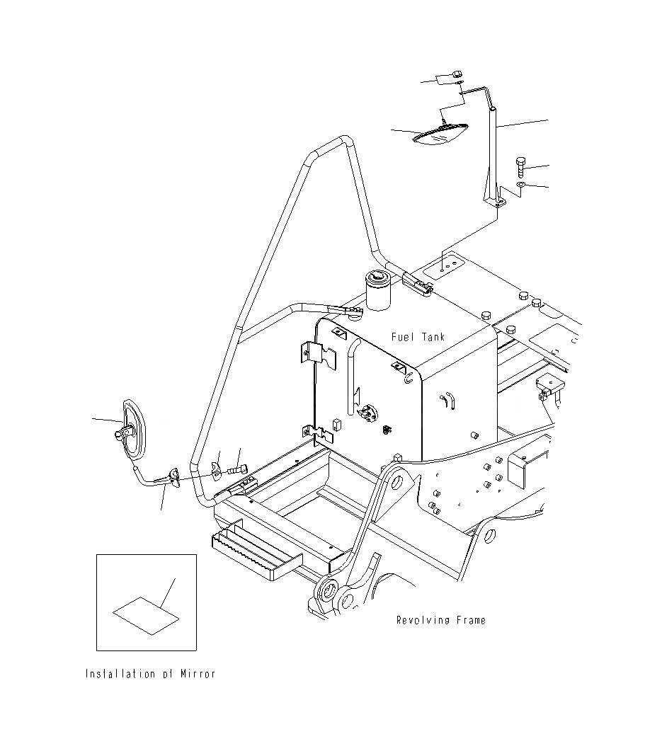 Схема запчастей Komatsu PC130F-7 - ЗАДН. VIEW MIRROR. ПРАВ. M