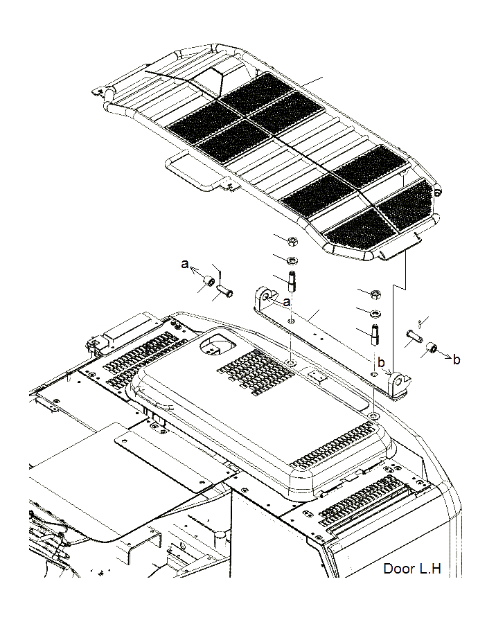 Схема запчастей Komatsu PC130F-7 - КАПОТ ЧАСТИ КОРПУСА (ДЛЯ SHEAR HEAD)(J8-UP) M