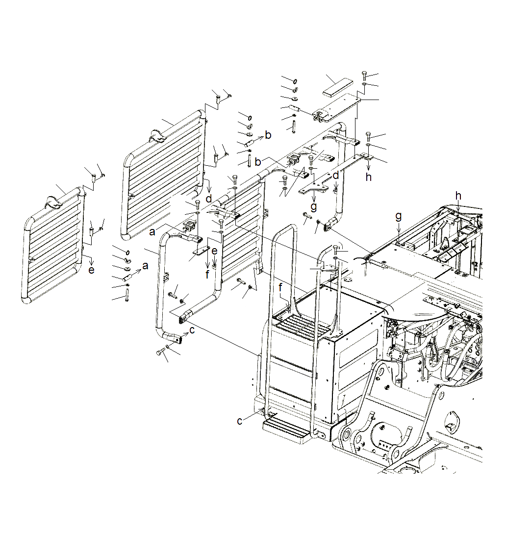 Схема запчастей Komatsu PC130F-7 - ДВЕРЬ ЧАСТИ КОРПУСА R.H (ДЛЯ HARVESTER)(J9-UP) M