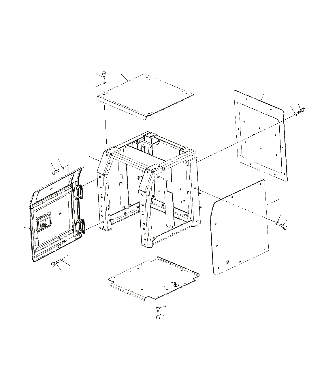 Схема запчастей Komatsu PC130F-7 - КОРПУС ЧАСТИ КОРПУСА (COVER)(ДЛЯ HARVESTER)(J9-UP) M