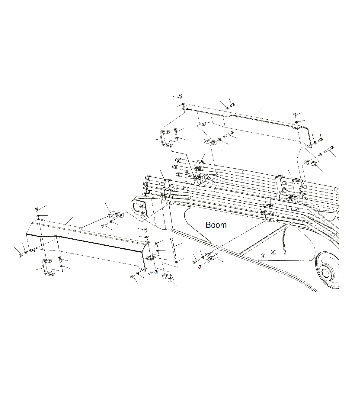 Схема запчастей Komatsu PC130F-7 - СТРЕЛА (СТРЕЛА)(PROTRECTION PIPES СТРЕЛА)(ДЛЯ SHEAR HEAD)(J8-UP) T