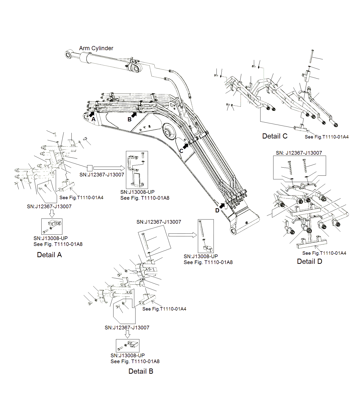 Схема запчастей Komatsu PC130F-7 - СТРЕЛА (КРЕПЛЕНИЕ ДЛЯ SHEAR HEAD)(/)(J7-UP) T