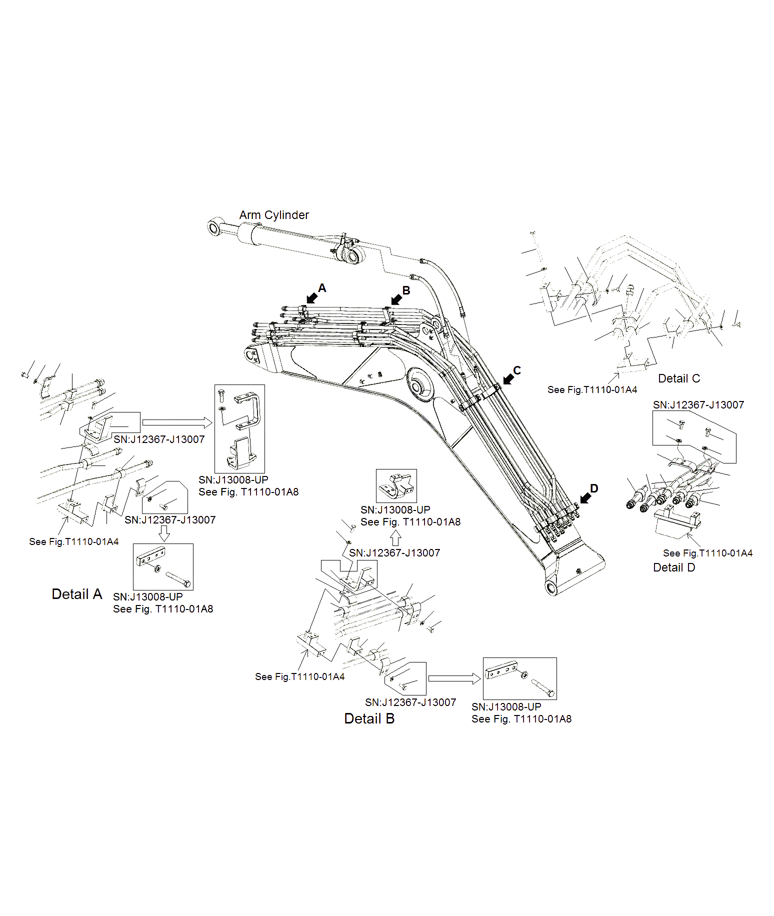 Схема запчастей Komatsu PC130F-7 - СТРЕЛА (КРЕПЛЕНИЕ ДЛЯ SHEAR HEAD)(/)(J7-UP) T