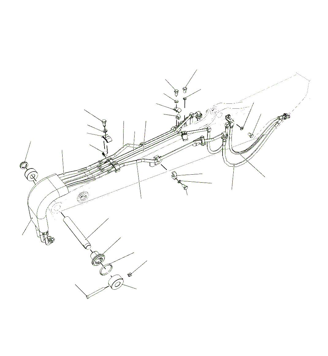 Схема запчастей Komatsu PC130F-7 - РУКОЯТЬ(.9M)(РУКОЯТЬ И ПАЛЕЦ)(ДЛЯ RLG) T