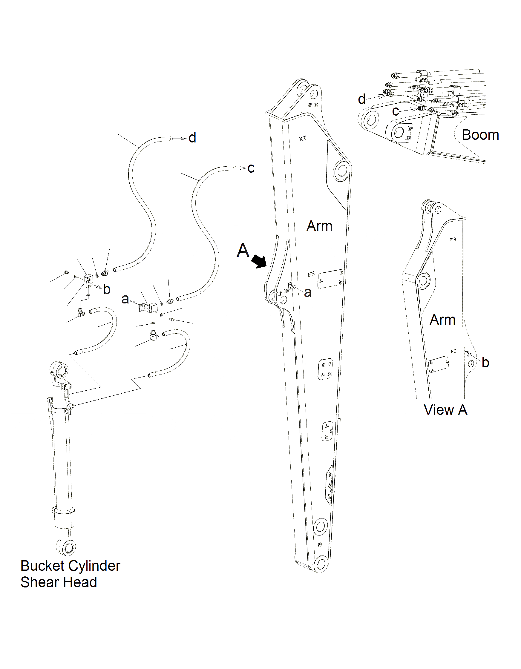 Схема запчастей Komatsu PC130F-7 - РУКОЯТЬ (ШЛАНГИ РУКОЯТЬ)(ДЛЯ SHEAR HEAD)(J7-UP)(/) T