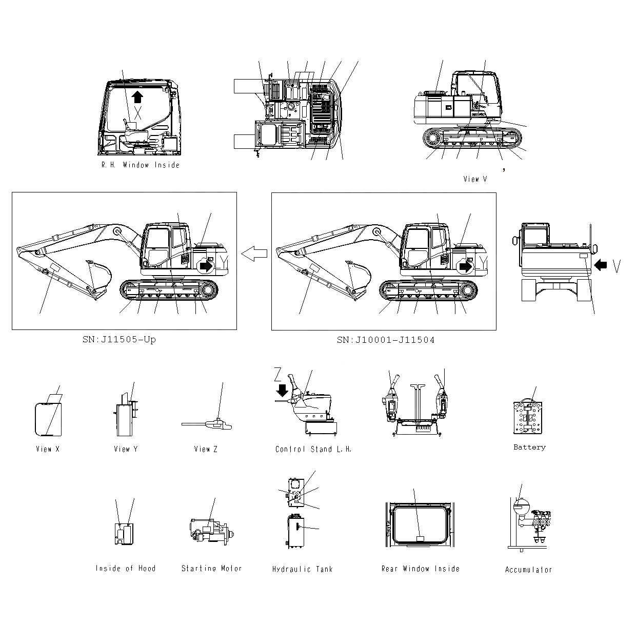 Схема запчастей Komatsu PC130F-7 - МАРКИРОВКА (ИНДОНЕЗ.) U