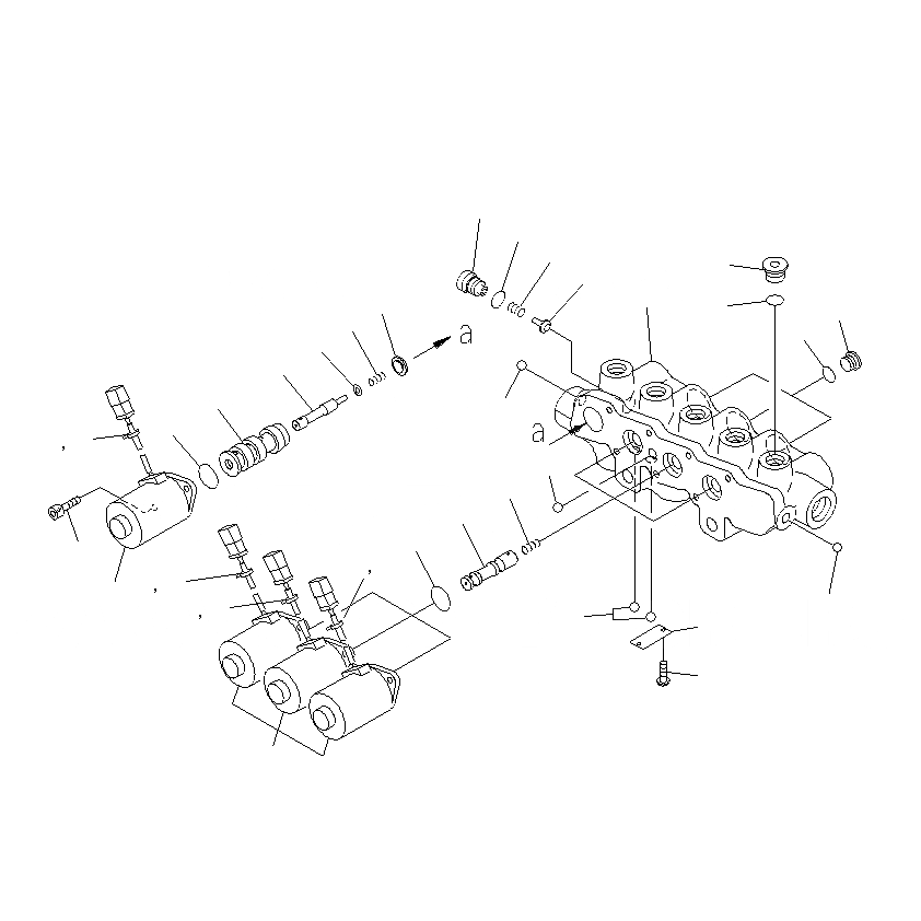 Схема запчастей Komatsu PC130F-7 - СОЛЕНОИДНЫЙ КЛАПАН (ВНУТР. ЧАСТИ) Y