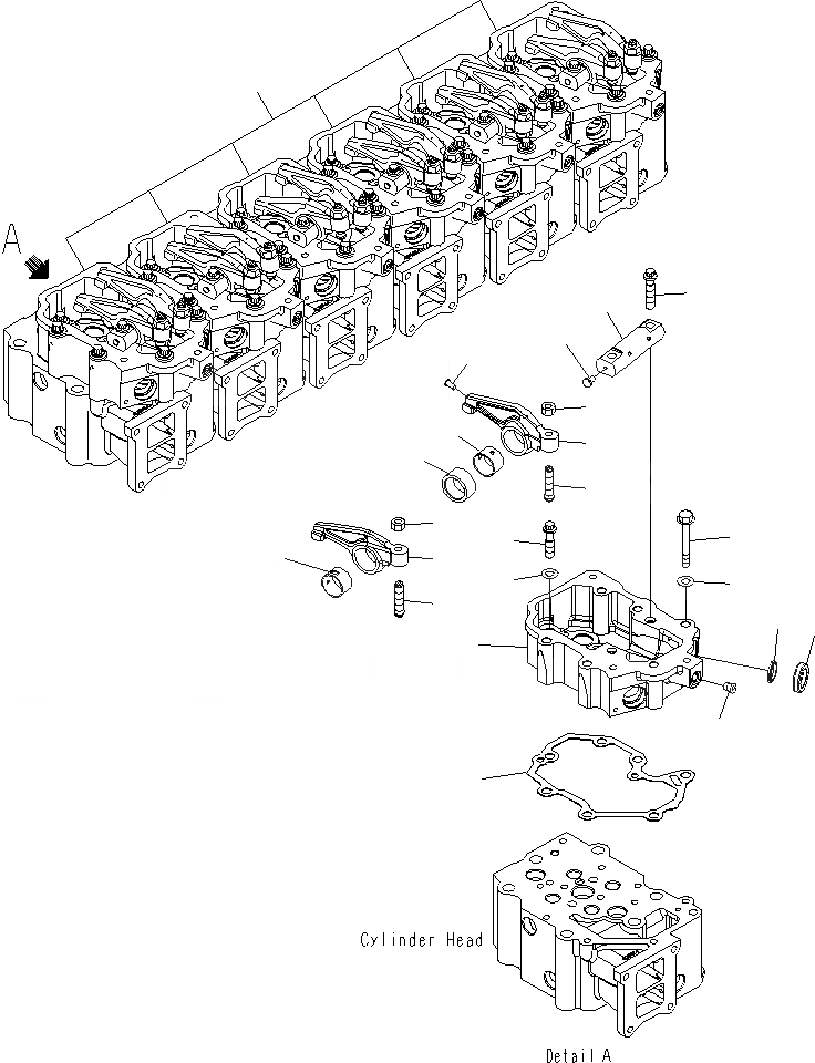 Схема запчастей Komatsu PC400LCSE-8R - РАСПРЕДВАЛ (РЕЗИН.)(№9-8) A