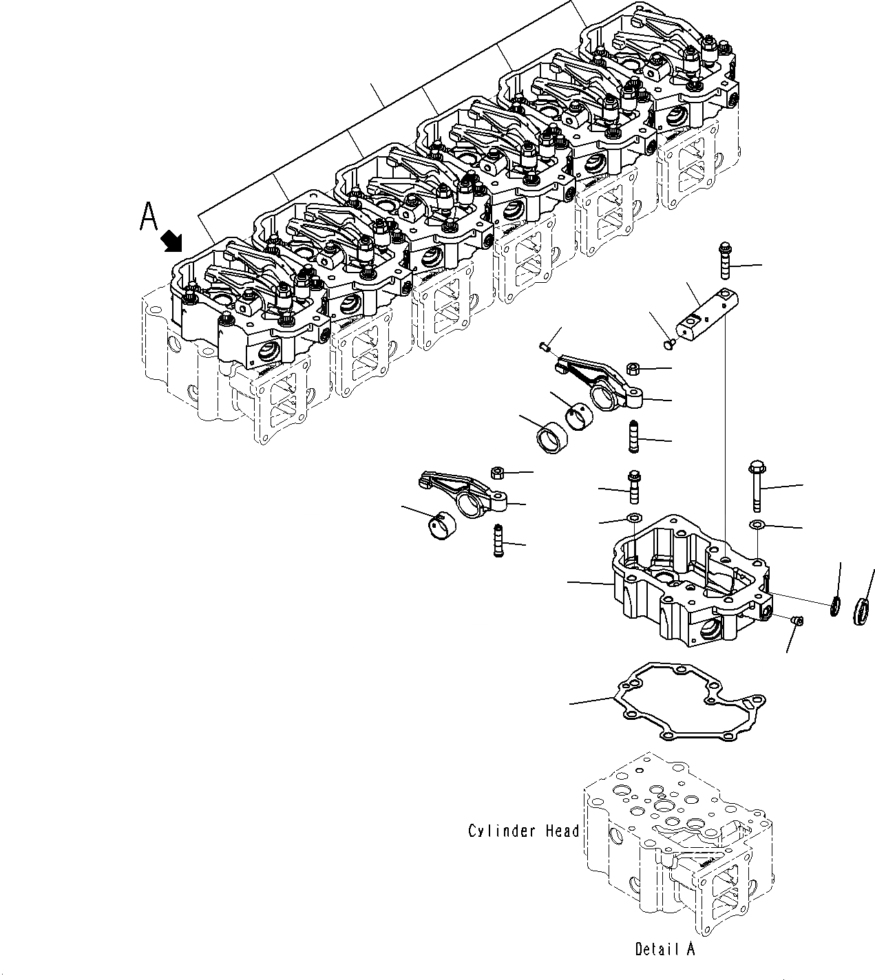 Схема запчастей Komatsu PC400LCSE-8R - РАСПРЕДВАЛ (РЕЗИН.)(№9-UP) A