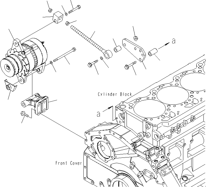 Схема запчастей Komatsu PC400LCSE-8R - ГЕНЕРАТОР И КРЕПЛЕНИЕ (A) A