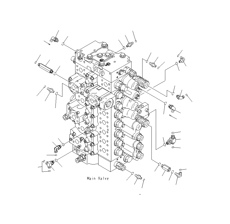 Схема запчастей Komatsu PC400LCSE-8R - ОСНОВН. КЛАПАН (СОЕДИНИТЕЛЬН. ЧАСТИ) (/) ( АКТУАТОР) H