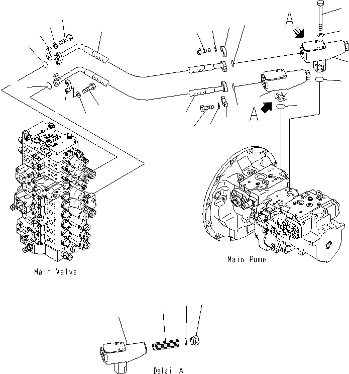 Схема запчастей Komatsu PC400LCSE-8R - ЛИНИЯ ПОДАЧИ (С IN ФИЛЬТР) H