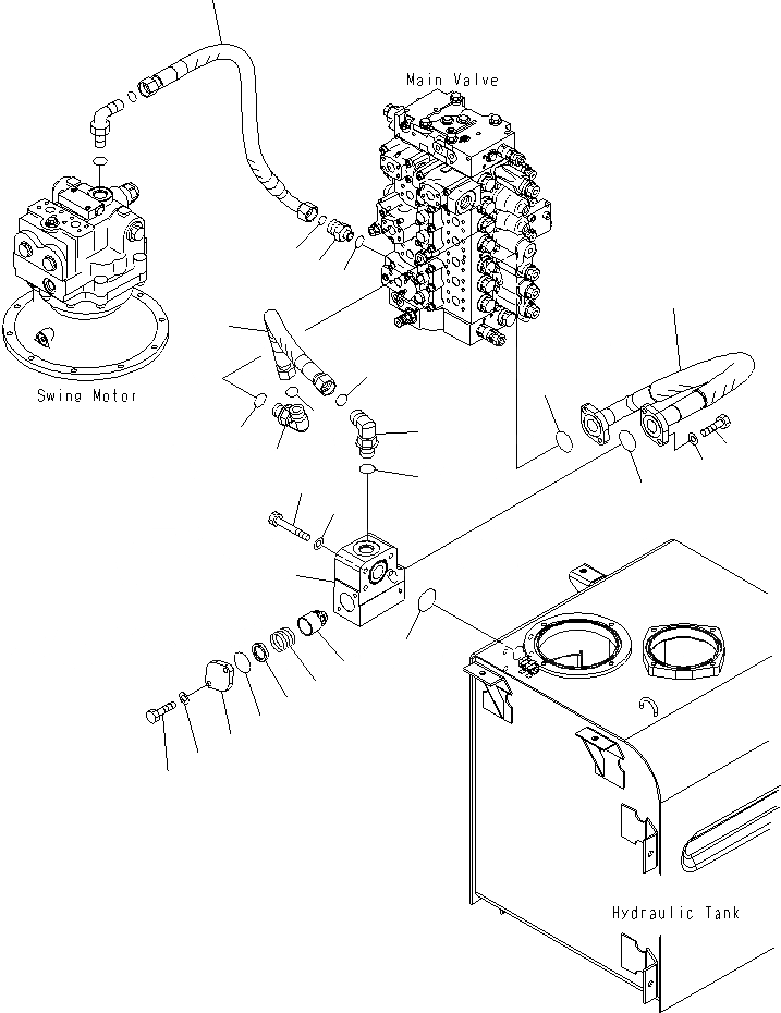 Схема запчастей Komatsu PC400LCSE-8R - ВОЗВРАТ. ЛИНИЯ H