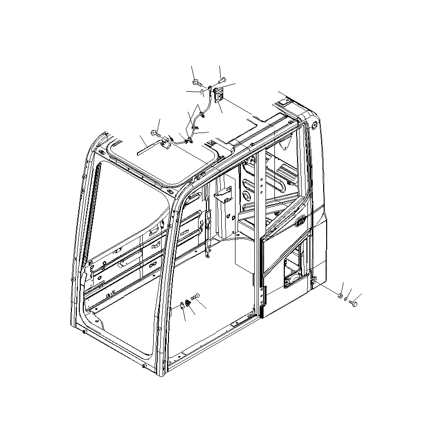 Схема запчастей Komatsu PC400LCSE-8R - КАБИНА (ФИКСАТОР ОТКРЫТИЯ И БЛОК ДВЕРИ) (АНТИВАНДАЛЬН.) K