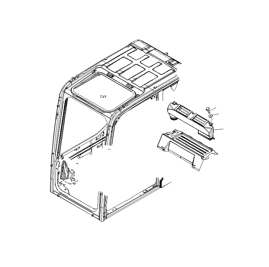 Схема запчастей Komatsu PC400LCSE-8R - КАБИНА (КАБИНА IN ЧАСТИ) (ВОЗДУХОВОД) (БЕЗ КОНДИЦ. ВОЗДУХА) K