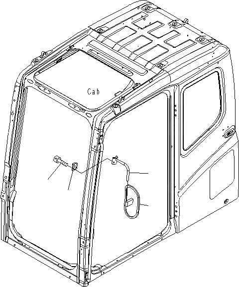 Схема запчастей Komatsu PC400LCSE-8R - ЗАДН. VIEW MIRROR. L.H (ОДИНОЧН.) M