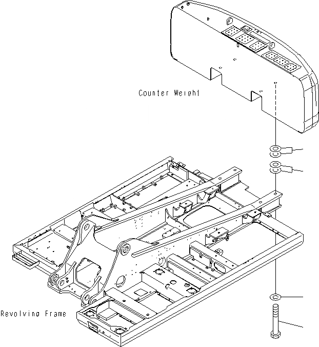 Схема запчастей Komatsu PC400LCSE-8R - КРЕПЛЕНИЕ ПРОТИВОВЕСА M