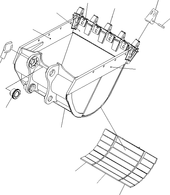 Схема запчастей Komatsu PC400LCSE-8R - КОВШ (.8M SE) (ГОРИЗОНТАЛЬН. ПАЛЕЦ ТИП) T