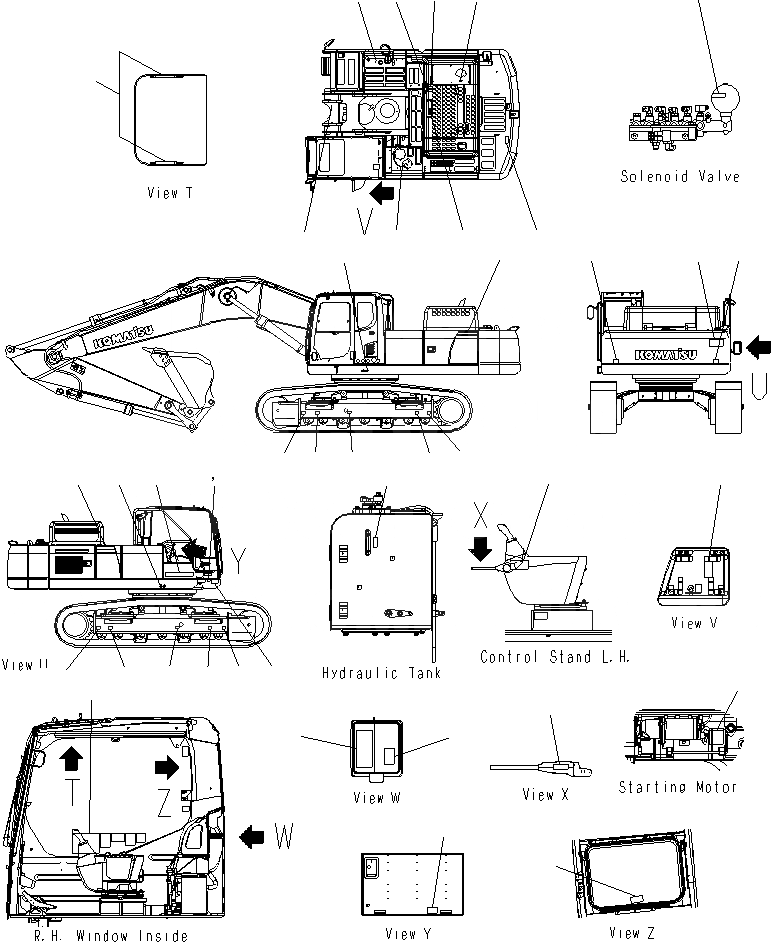 Схема запчастей Komatsu PC400LCSE-8R - ТАБЛИЧКИ (АНГЛ.) U