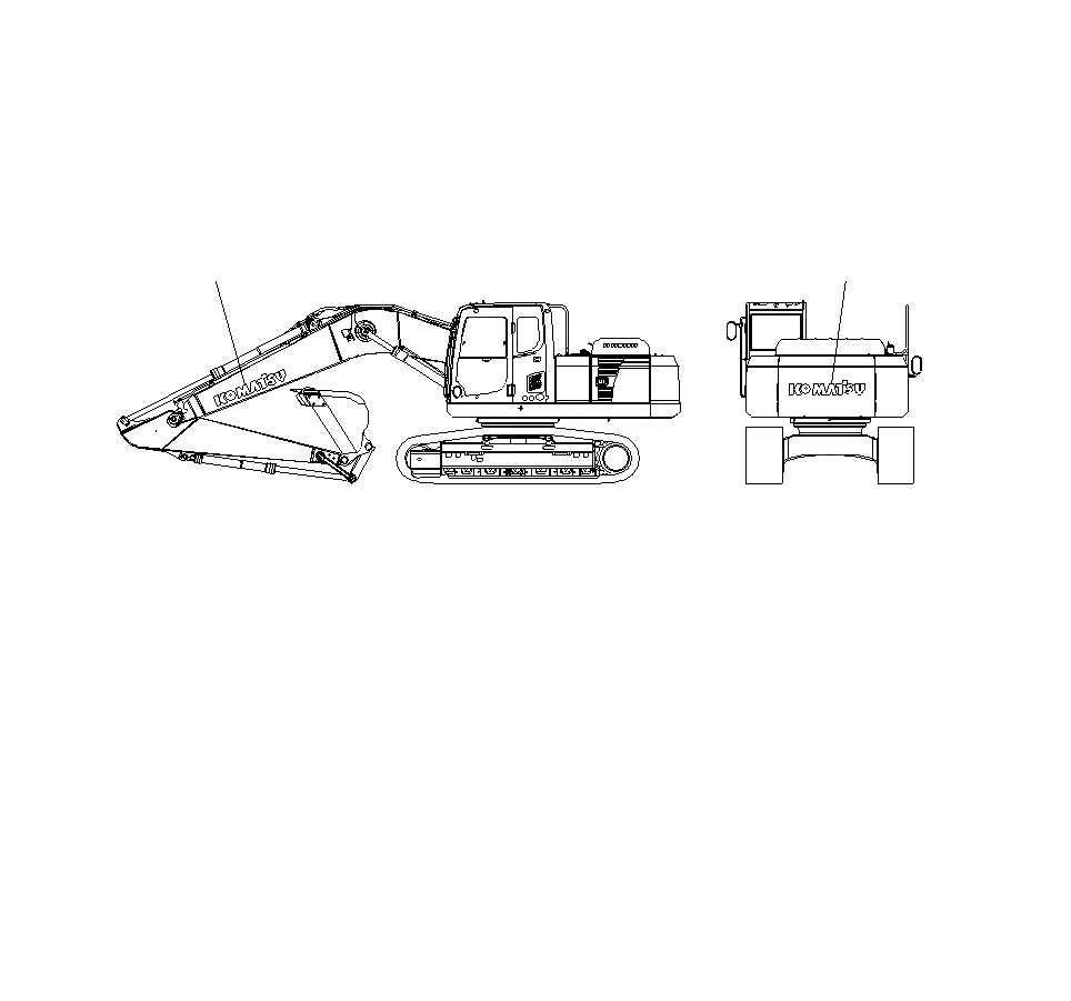 Схема запчастей Komatsu PC400LCSE-8R - ЛОГОТИП KOMATSU(СТРЕЛА И ПРОТИВОВЕС) U