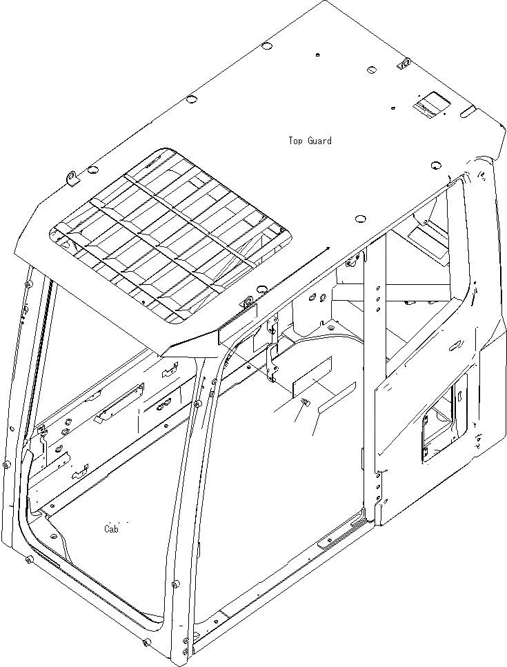 Схема запчастей Komatsu PC400LCSE-8R - COUTION ПЛАСТИНА (ВЕРХНЯЯ ЗАЩИТА) (ИНДОНЕЗИЯ) U