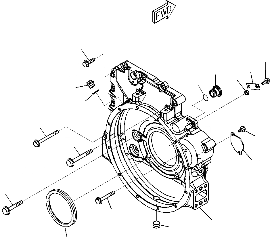 Схема запчастей Komatsu PC200-8M0 - КАРТЕР МАХОВИКА A