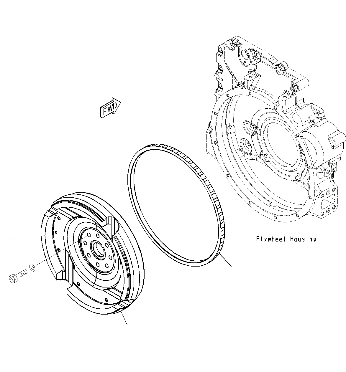 Схема запчастей Komatsu PC200-8M0 - МАХОВИК A